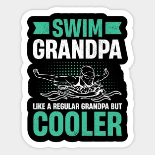Swim Grandpa - Wave Motion Design Sticker